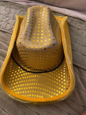 Yellow Sequin Cowboy Hat